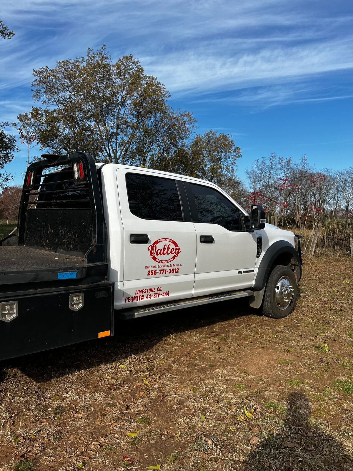 Greg Polson's Valley Portable Restrooms service truck